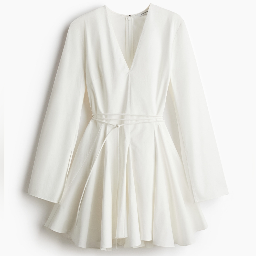 H&M Edition White V-Neck Mini Dress